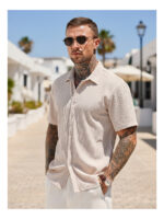 Imagen 5 de 8 de Camisa De Manga Corta Para Hombre Casual Texture Casey Kevin