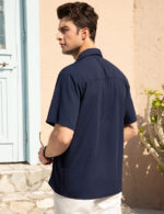 Imagen 3 de 8 de Camisa De Guayabera Casual Manga Corta Cubana Para Hombre