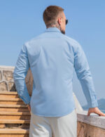 Imagen 10 de 10 de Camisa Vestir Slim Fit Hombre Bambú Antiarrugas Casey Kevin