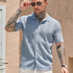 Imagen 1 de 6 de Camisa Casual De Malla De Punto Para Hombre Casey Kevin