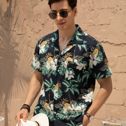 Imagen 1 de 7 de Camisa Aloha Hombre Algodón Manga Corta Casey Kevin