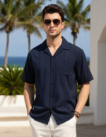 Imagen 1 de 8 de Camisa De Guayabera Casual Manga Corta Cubana Para Hombre