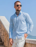 Imagen 3 de 10 de Camisa Vestir Slim Fit Hombre Bambú Antiarrugas Casey Kevin