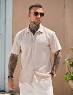 Imagen 1 de 8 de Camisa De Manga Corta Para Hombre Casual Texture Casey Kevin
