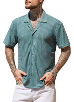 Imagen 1 de 8 de Camisa Casual Fresca Para Hombre Manga Corta Casey Kevin