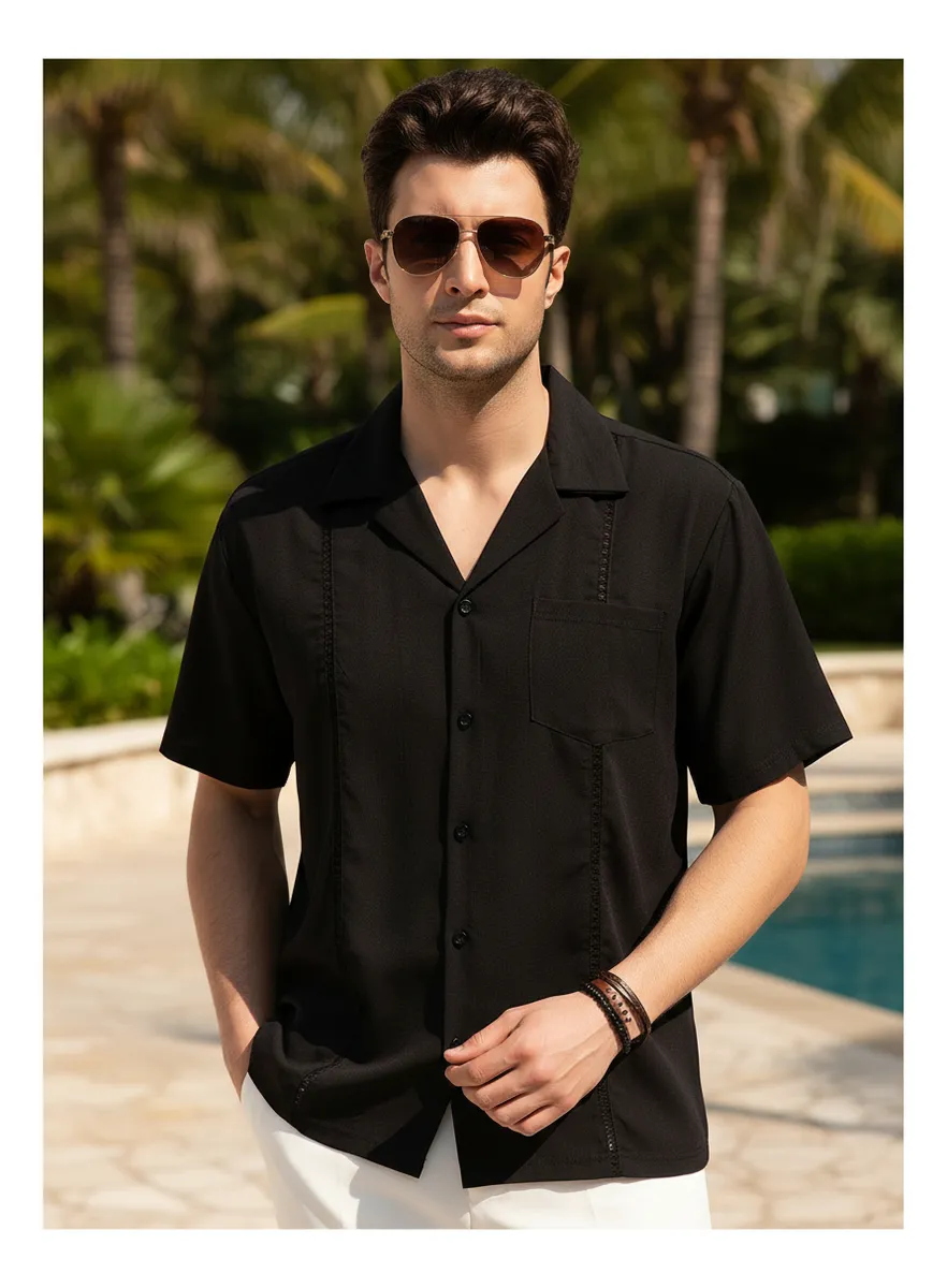 Camisa guayabera manga corta cubana para hombre de Nuens