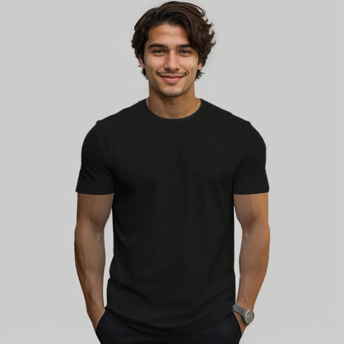 Playera deportiva cuello redondo manga corta para hombre de Nuens