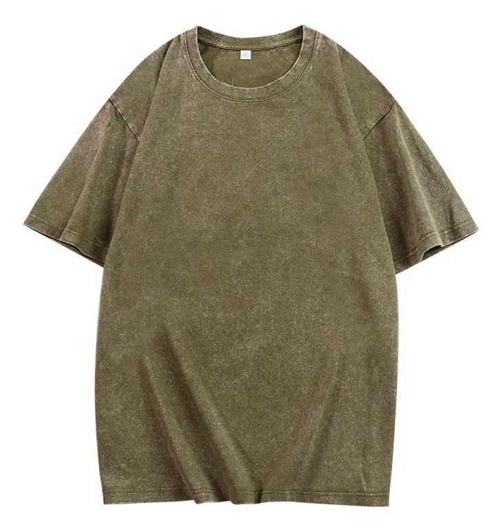 Playera 100 por ciento algodon vintage lavada de manga corta 230gr de Nuens